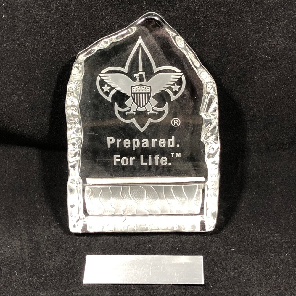 BSA “PREPARED FOR LIFE” STANDING AWARD/PAPERWEIGHT